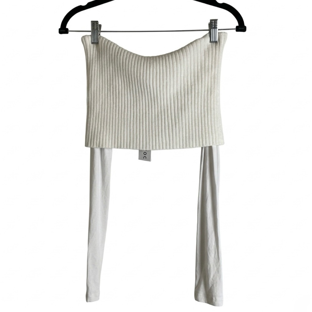 TICTOC White Ribbed Knit Off the shoulder Cropped Woman’s - Size S